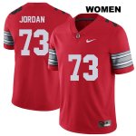 Women's NCAA Ohio State Buckeyes Michael Jordan #73 College Stitched 2018 Spring Game Authentic Nike Red Football Jersey EN20Z13JQ